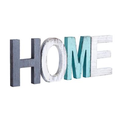 China Europe Rustic Wooden Home Sign Decorative Wooden Block Word Free Sign for sale