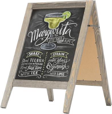 China Europe MyGift Free Folda A-Frame Chalkboard Sidewalk Rustic Wooden Sign for sale