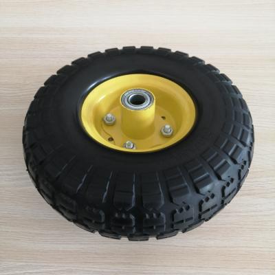 China 3.50-4 PU Wheelbarrow Flat Freewheel Flat Freewheel Foam Solid Foam Wheel for sale