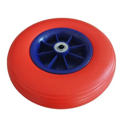 China Other Outboard Trolley 3.50-6 Freewheel Flat Freewheel 10 Inch PU Foam Wheel Wheel for sale