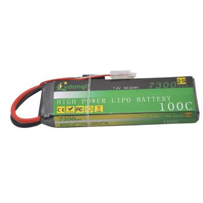 China Golf Carts 7.4v Lithium Polymer Battery For RC Remote Control Drone High Capacity 2S 7300mAh 100C Lipo Rechargeable Battery for sale