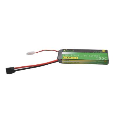 China Golf Carts 2S Lithium Battery Cell 7.4V 7300mAh 100C High Power For Remote Control Cars And Boats Rechargeable Li Po Battery for sale