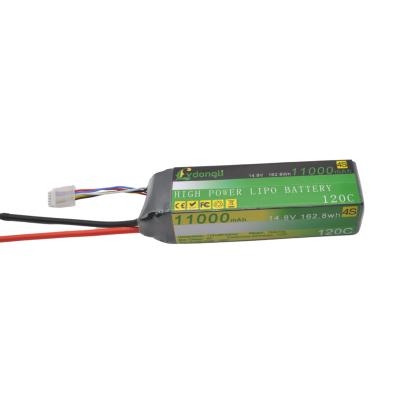 China Golf Carts 14.8V Lipo Battery 11000mAh Drone Lithium Polymer Batteries Pack 4S 14.8V for sale