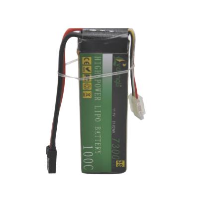 China High Capacity Toys Rechargeable Lipo Lithium Polymer Battery 100C 11.1V 7300mAh for sale