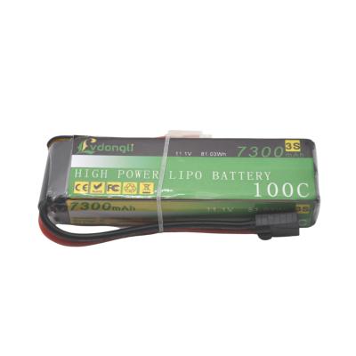 China Golf Carts 11.1v Lithium Polymer Battery For RC Remote Control Drone High Capacity 3S 7300mAh 100C Lipo Rechargeable Battery for sale