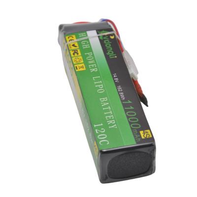 China Golf Carts High Power Large Capacity 14.8V 11000mAh 120C 4S Polymer Lithium LiPo Battery For Rc Helicopter for sale