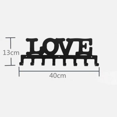 China Modern Wrought Iron Metal Wall Hook Decoration Coat Hook Wall Mounted Wall Mounted Love Stored for sale