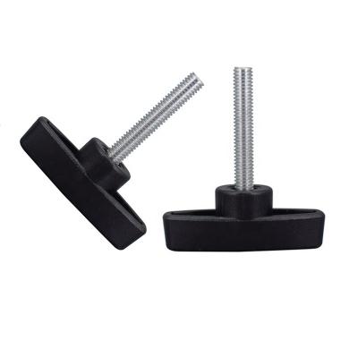 China Round plastic flat T-handle knob screw 65 carbon steel bolt m8m10m12 iron hand rubber head screw for sale