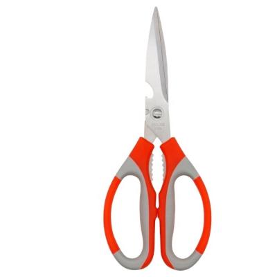 China Modern Simplicity High Quality Promotional Heavy Duty Kitchen Scissors With Red Black Plastic Handle for sale