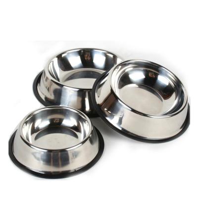 China Factory Wholesale Stocked Stainless Steel Dog Bowl Teddy Golden Retriever Dog Food Bowl Size Pet Food Bowl for sale