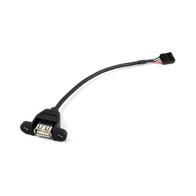 China Panel mount female USB 2.0 to Dupunt 2.0 connector extension cable, ODM/OEM for sale