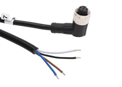 China Right angled Black PVC Jacket 5pin 4C M12 sensor female cable assemblies for sale