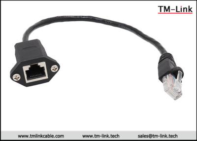 China Panel mount shielded CAT5e RJ45 male to female extension Network Patch Cable for sale