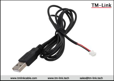 China USB 2.0 Type-A male to Molex PH2.0 wafer 2 core 26AWG Black PVC jacket cable for sale