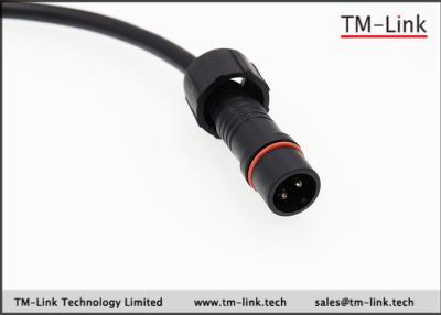 China M16 waterproof plastic screw 2 Core black cable with PVC jacket for LED connecting for sale