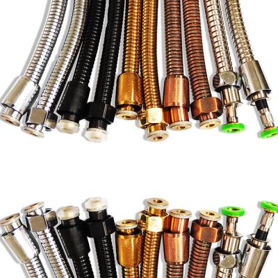 China Modern 2m Steel And Zinc Polished Double Knob Shower Bathroom Hose Tube Stainless Steel Flexible Hoses for sale