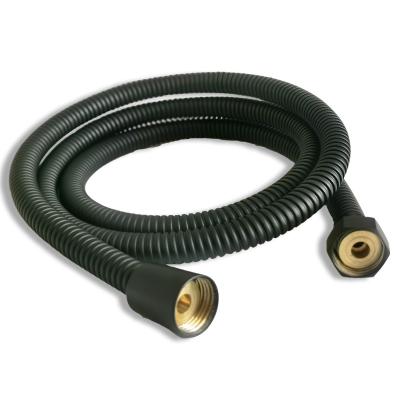 China Modern Black Double Lock Shower Stainless Steel Hose Bathroom Flexible Shower Hose EPDM 1.2M-2M for sale