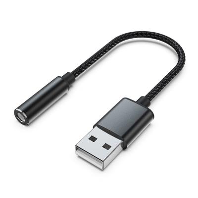 China LAPTOP USB to 3.5 Jack Audio Adapter Sound Card Jack Audio Adapter with Stereo Aux Converter. 3.5mm headphone compatible with PC Linux PS4 for sale