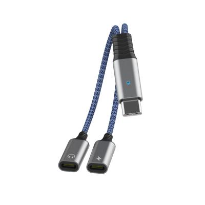 China LAPTOP New Arrival USB C Male To Dual Type - C Female Charging Cable Y Audio Splitter Adapter For Samsung Sony for sale