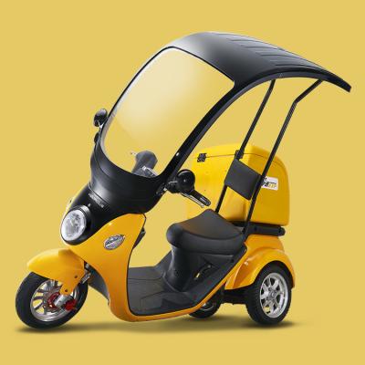 China A30 2000W Unisex Electric 3 Wheel Mobility Scooter Balance Delivery Motorcycle For Pizza Food With Roof for sale