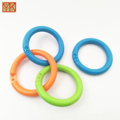 China Custom Colored Plastic Plastic Ring Springs Plastic Book Open Circle Rings Plastic Ring for sale