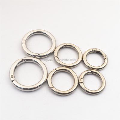 China Fasion YUKAI Small Metal Spring O-ring Spring Hook Keychain Key Ring Spring Buckles for sale