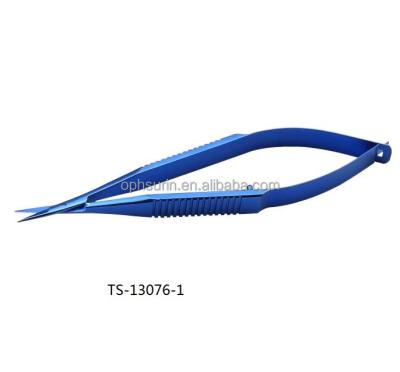 China Castroviejo steel scissors, titanium ophthalmic surgical instruments, TS-13076-1 for sale