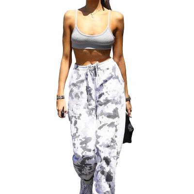 China Breathable Breathable Women Ink Camouflage Print Paint Harem Pants High Waist Sweatpants Hip Hop Dance Pants Loose Sweatpants for sale