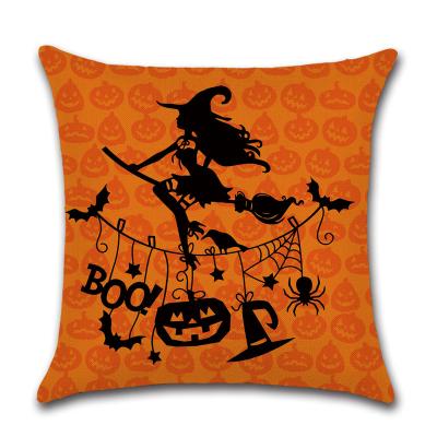 China Simple Halloween Tile Covers Spooky Cat Pumpkin Design Festive Home Decor Cushion Covers Witch Decorative Tile Shapes for sale