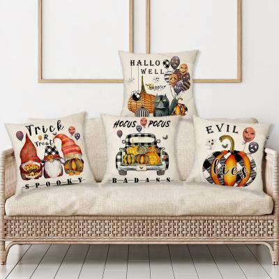 China Halloween Anti-Static Tile Blanket For Home Couch Fall Decorations Horrible Evil Farmhouse Pumpkin Cushion Cover for sale