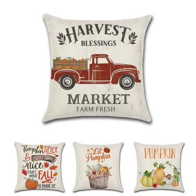 China Plain Pumpkin Decorative Sofa Throw for Thanksgiving Autumn Harvest Home Decor Tile Blankets Cushion Cover Square Pillowcases for sale