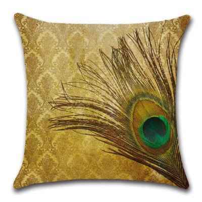 China Wholesale Decorative Pillow Covers Sofa Decor Pillowcases Peacock Feather Tile Cushion Case Cover Simple Colorful Home for sale