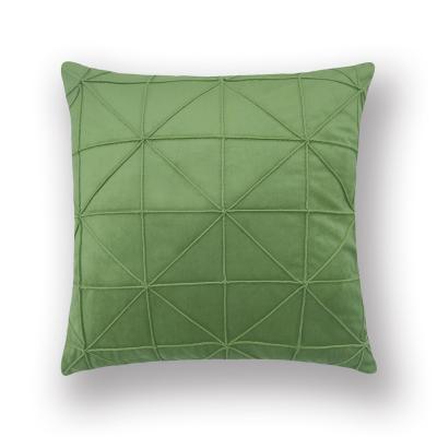 China Simply 40x40cm Single Sided Lattice Printed Velvet Cushion Covers Green Decorative Pillow Cushion Cover for sale