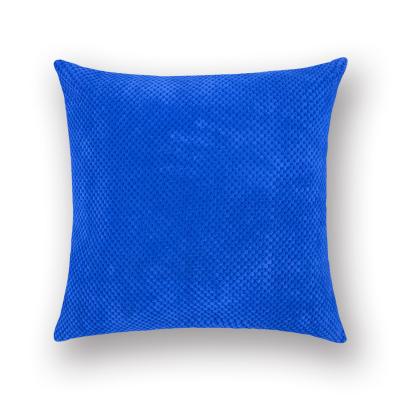 China 45x45cm Plain Solid Color Blue Cushion Cover Super Soft Granular Velvet Tile Cushion Cover for sale