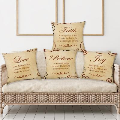 China Cushion Cover Sayings Motto Letter Printing Pillow Cover Quotes Digital Printing Pillow Case Cushion Cover for sale