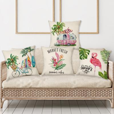 China New Summer Simple Pattern Series Flamingo Tropical Cushion Cover Pillow Covers Decorative for sale