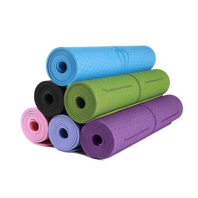 China Non-slip Tape Double Layer Two Color Yoga Mat Posture Line Thickening 8MM Fitness Mat Widening Wholesale Customization for sale