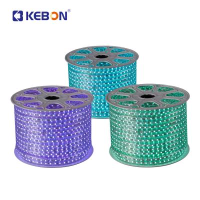 China Decorative lighting high voltage 220v led rope light water proof smd 5050 rgb led strip for sale