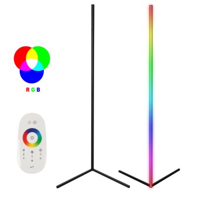 China Rainbow RGB Zhongshan Designer Popular Remote Floor Dimmable Led Standing Light Color Changing RGB Floor Lamp Corner for sale