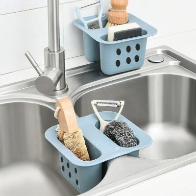 China Modern Kitchen Sink Cart Sponge Holder Hang Basket for Scrubber Dish Brush Kitchen Accessories Organizer for sale