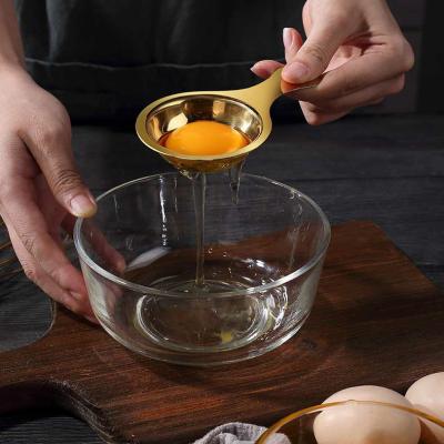 China Gold and Rose Gold White Yolk Filter Stored Egg Yolk Separator Stainless Steel Egg Sieve Filter Whites for Cooking for sale