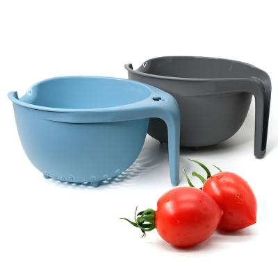 China Stocked Kitchen Colander and Washing Bowl Set, 2 in 1 Washing Basket Draining Bowls for Vegetable Fruit, Meat or Pasta Sieve for sale