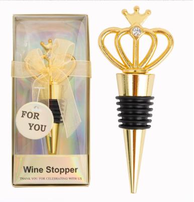 China INS Style Wine Cork Stoppeer Wine Bottle Stopper Gold Color Crown Shape Head Stopper 23036 for sale