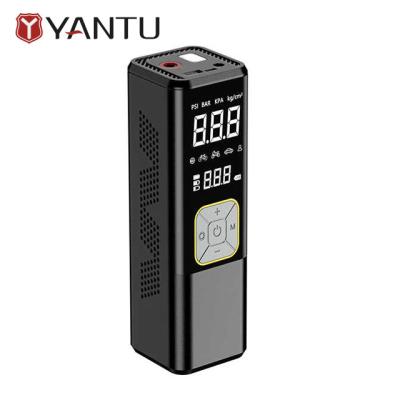 China Negro YANTU AM43 Mini bomba de aire de alta presión inalámbrica portátil digital automática eléctrica neumáticos de automóviles infladores compresor máquina en venta