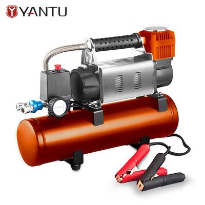 China YANTU AM48 DC12V/24V 60MM Cylinder Air Compressor for Car Tires Max 160L/min 8L Tank for sale