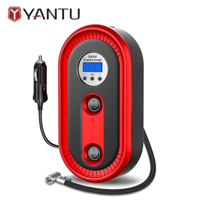 China YANTU A01 Inflador de pneus de carro com fio de 12 V com luz de emergência e bomba digital Preto/vermelho à venda