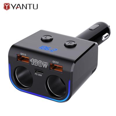 China YANTU L04 180w QC PD Quick Charging Car Charger with Dual USB and Cigarette Lighter for sale