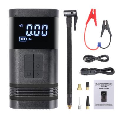 China Powerful 150PSI 7500mAH Wireless Car Tire Inflator Pump with Jump Starter and Power Bank for sale