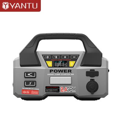 China 12V YANTU AM45 Car Battery Jump Starter with Air Compressor Pump and 24000mAh Power Bank for sale