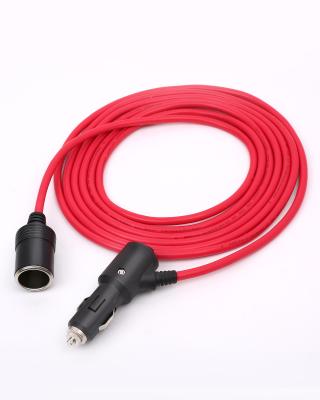 China Car Cigarette Lighter Plug Socket Power Adapter Cable with Nylon Fiber Cover Material for sale